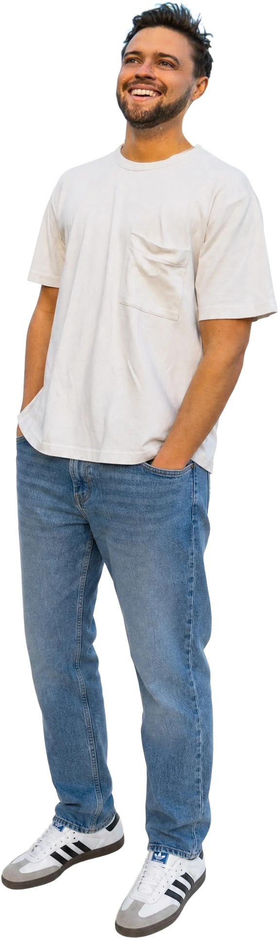 Jorden Julian standing, smiling